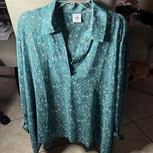 Cabi teal long sleeve blouse